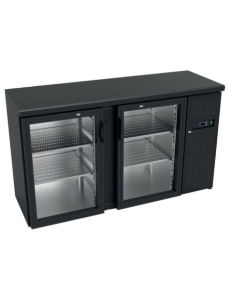 ARRIERE BAR SKINPLATE INTERIEUR INOX - 2 PORTES VITREES