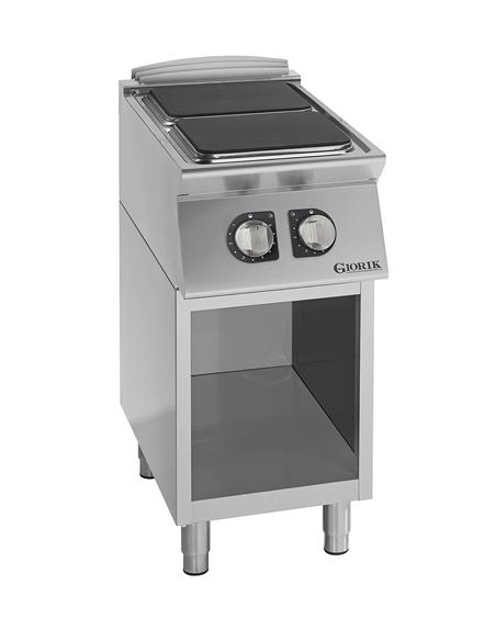 2 plaques carrées électriques sur plancher + étagère inférieure